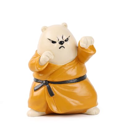 Xiong Xiong Cartoon Desktop Kleines Ornament Home Student Study TV Schrank Auto Harz Dekoration Desktop-Zubehör (Gelb, 8 cm)