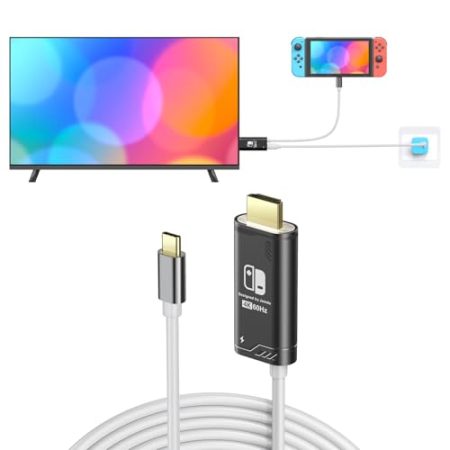JINGDU 4K@60Hz USB-C-auf-HDMI-Kabel kompatibel mit Nintendo Switch NS/OLED/Steam Deck/ROG Ally only, 2 m, tragbares Switch-Dock ersetzt Original-Dock für TV-Bildschirmspiegelung, Schwarz