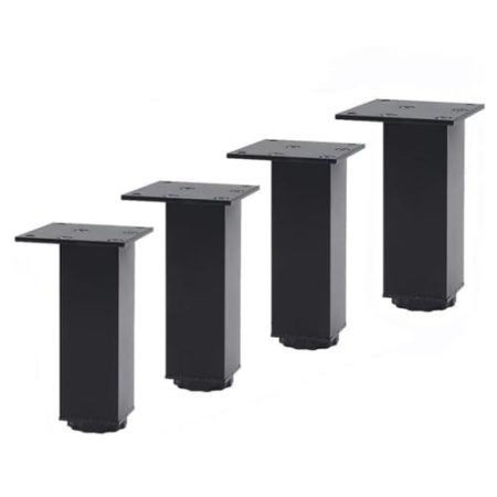 WSZGRJDM 4 Stück Möbelfüße, Aluminiumlegierung Verstellbare FüßeSofa Höhenverstellbar 0-15 mm Quadratischer Schranksockel BettFuß Beine Unterstützung für Schrank Schrank Möbel Zubehör