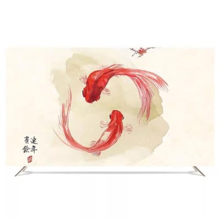 VUT Innen-Desktop-wandmontierter Tv-staubschutz, LCD-led-schutzhülle Für Gebogenen Bildschirm, Moderne Kunstdruck-Abdeckung, Tuch, Tv-zubehör(Size:30/32in(W76xH52cm),Color:C)