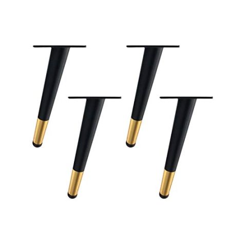 4 Stücke Möbelfüße Möbelbeine Tischbein aus Metall Stützfüße Sofa Füße Kabinettfüße Dickes Material Möbel Zubehör,Schwarz gold(12cm)