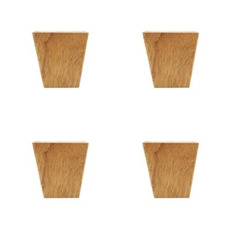 Zlovne Möbelfüße Sofafuss 4 Stück,Bettfüße HolzfüßE Klar Beschichtete Eiche,für Beistelltische,TV-Schrank,Home DIY Projekte,mit Schrauben und Filzgleiter,Montageplatten (5cm/2in)