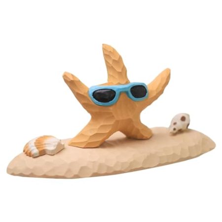 Zubehors Seestern-Dekorationen für Zuhause, Meerestier-Dekorationen - Schreibtisch Meerestierfiguren,Dekorative Wohnskulptur, handgeschnitzte Dekoration für TV-Ständer, Bücherregal, Nachttisch