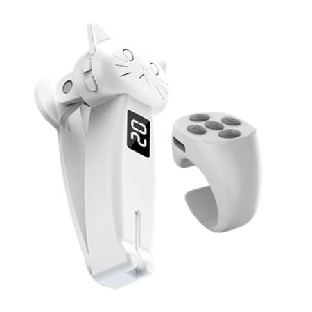 BaotyJie Seitenwender mit Fernbedienung zum Fotografieren, Mehrzweck-Zubehör, verstellbar, tragbar, zum Lesen von Romanen und Comics für Tablet, E-, Weiß