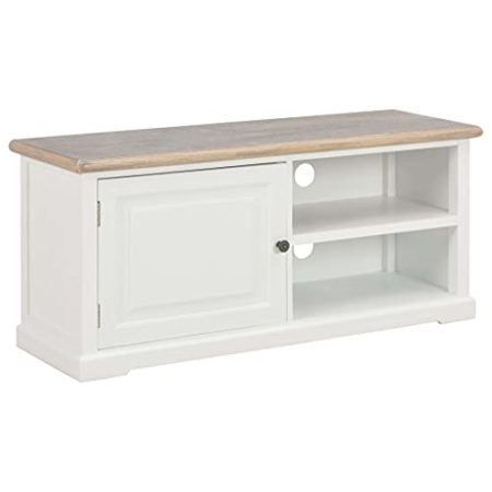 THOYTOUI TV-Schrank, Fernsehschrank TV unterschrank TV Schrank Multimedia Schrank Geeignet für Schlafzimmer Wohnbereich Büro Hotel Weiß 90x30x40 cm Holz