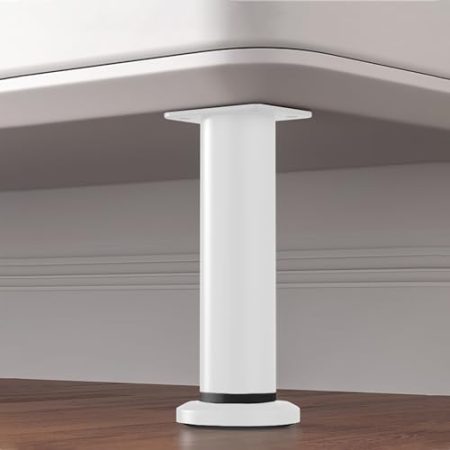 HFDASUENT Füße für Möbelfüße Verstellbar,1 STK Metall Weiß Möbelbeine Höhenverstellbar,Bettfüße für Sofa,für TV-Schrank, Sofa, Schrank, Tisch und Schreibtisch,25cm(10in)
