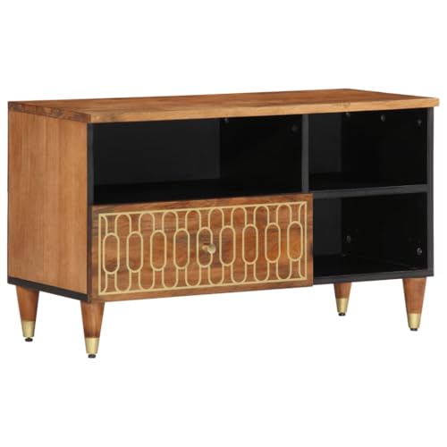 GCHDHAPB Home-Entertainment Center & TV-Ständer, TV-Schrank, 80 x 33 x 46 cm, Massivholz, Mango