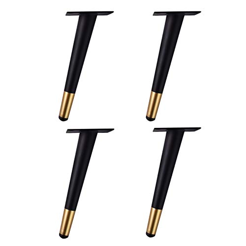 4 Stücke Möbelfüße Möbelbeine Tischbein aus Metall Stützfüße Sofa Füße Kabinettfüße Dickes Material Hardware Zubehör Möbel Zubehör,Schwarz gold(12cm)