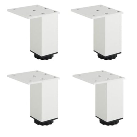 YJRZYQKXKL Tischbeine Höhenverstellbar, 4 Stück Quadrat Möbelfüße Silber Aluminiumlegierung | Eloxierte Oberfläche Tischfüße Höhe: 3-40cm Sofafüße Schrankfüße Couchtischbeine-10cm/4