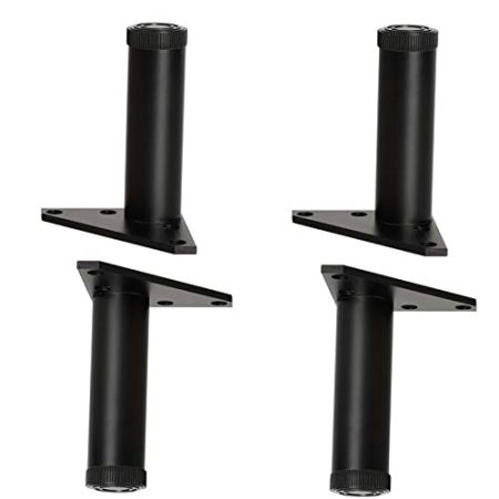 Yanty X4 Metall Tischbeine,Möbel Stützfuß,Runde Schrankbeine,Mit Universellem Zubehör,Verwendet Für Stuhl,Bett,Schminktisch,Couchtisch,Sofa,Stütze 400 Kg,Schwarz,6cm(2.4inch)