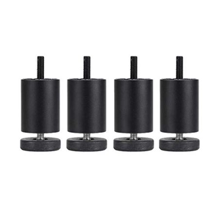 4 Möbelbeine, Tischbeine aus Aluminiumlegierung, verstellbare runde Sofabeine, Bettbeine, DIY-Ersatzfüße Hardware-Zubehör, schwarz(8cm)