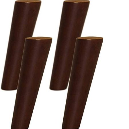 WaiMin Massivholz-Sofa-Bein, Holzmöbel-Ersatzfüße, Walnussfarben, Schrankstütze, für moderne Kaffeetische, Restaurants, Küchen, TV-Schränke, mit Zubehör, 4 Stück