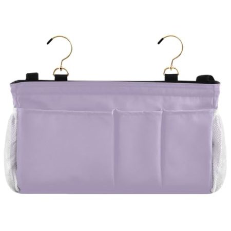 EtherSpher Nachttisch-Caddy, Hängetasche für Babybett, für TV-Fernbedienung, Handys, Zeitschriften, Tablets, Zubehör, Hellviolett