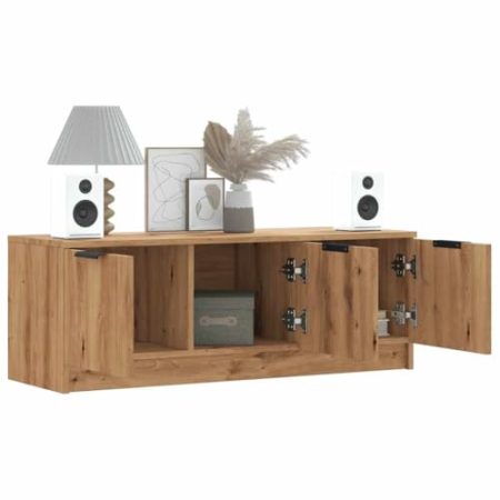 WKIEQACO Entertainment Centers & TV-Ständer, TV-Schrank, Artisan Eiche, 102 x 35 x 36,5 cm, Holzwerkstoff