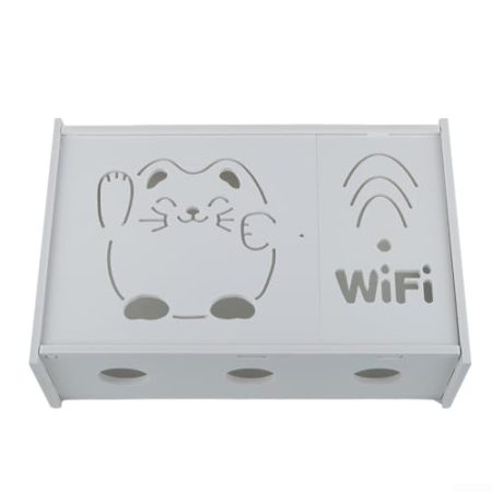 Ästhetische Aufbewahrungsbox zur Wandmontage für Router und TV-Zubehör, hält alles ordentlich und zugänglich (B)