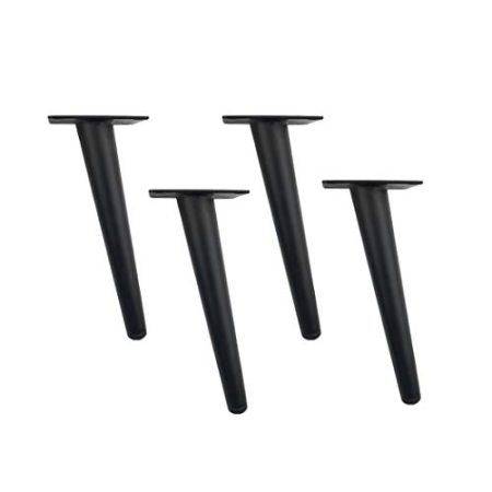 JIAOLUN123 4 MöBelfüße, Schräger Kegel MöBelfüße MetallmöBel Tragen Füße Sofabeine Schrankfüße Tischbeine Fuß des Bettes ，DIY Eisenwaren Möbel-Zubehör,Schwarz(12cm)