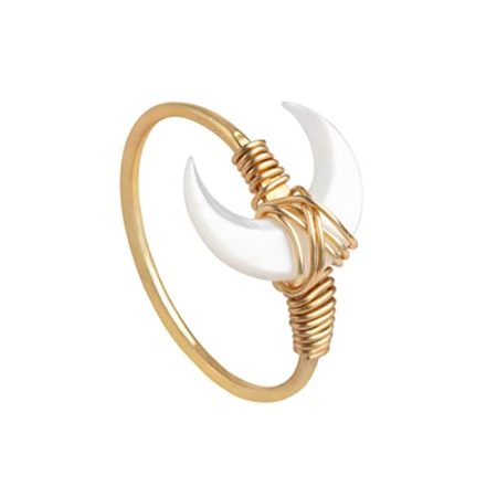 XJruixi TV Series Love Between Fairy and Devil Ring Cang LAN Jue Xiao Lanhua Cosplay Women Adjustable Moon Rings Jewelry Prop Accessory