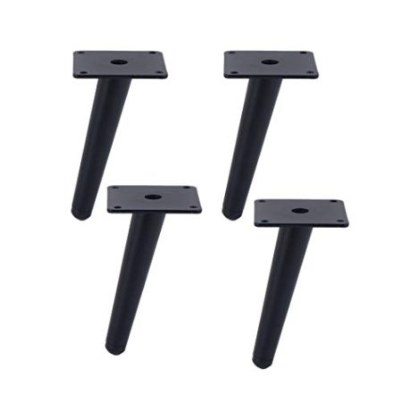 4 Edelstahl Möbelfüße, Möbelbeine Kippen,Verwendet in Sofa, Schrank, Schminktisch, Kleiderschrank, Schuhschrank, Bett DIY Eisenwaren,Möbel Zubehör(black10cm/3.9in)