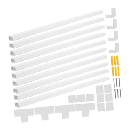 HOMSFOU Kabelverdecker, Kabelabdeckung, PVC-Drahtverstecker mit Zubehör für Wandmontage, TV-LED-Streifen und einfache Installation, vielseitiger Draht