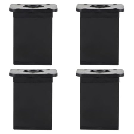 YJRZYQKXKL Sofafüße 10cm, 4 Stück Verstellbar Möbelfüße Schwarz Aluminiumlegierung | Eloxierte Oberfläche Sofafüsse Höhe: 6-40cm Sofabeine Sockelfuß Möbelfüsse-10cm/4