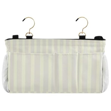 EtherSpher Nachttisch-Caddies zum Aufhängen von Betten, Aufbewahrungstasche für TV-Fernbedienung, Handys, Zeitschriften, Tablets, Zubehör, Gelb