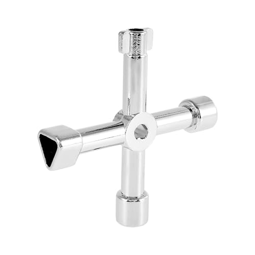 KSeSii 1 x Multifunktions-Universal-Vierkant-Dreieck-Schlüssel, Ventil, elektrischer Zähler, Schrank, Aufzug, Tür, Kreuz, Ratschenschalter (D)