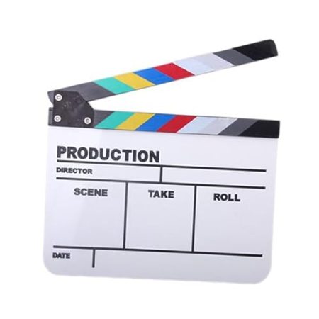 EXCEART Tv Clapperboard Aus Verstellbare Filmklappe Für Film Und Fernsehproduktionen Mit Gravierten Englischen Buchstaben Professionelles Zubehör Für Filmemacher