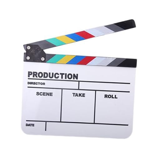EXCEART Tv Clapperboard Aus Verstellbare Filmklappe Für Film Und Fernsehproduktionen Mit Gravierten Englischen Buchstaben Professionelles Zubehör Für Filmemacher