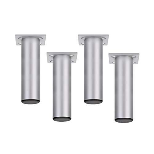 4 Verstellbare Möbelfüße Möbelbeine Tischbeine aus Metall Stützfüße Sofa Füße Kabinettfüße Möbel Zubehör,Silber(20cm)