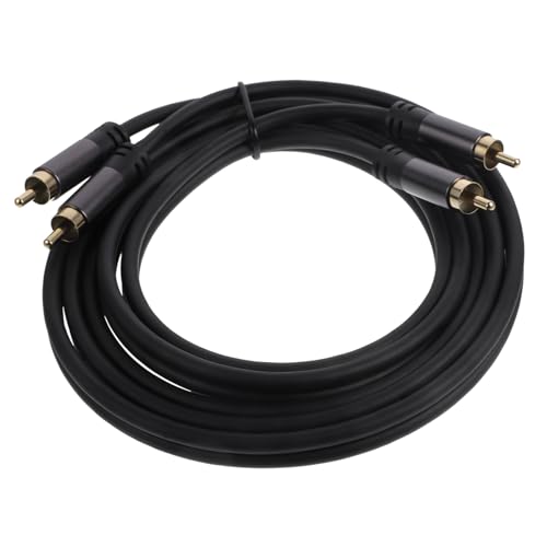 DOITOOL Audioleitung Subwoofer Aux Audiokabel Dual Ausgangskabelleitung Koaxial Audio- Lautsprecherkabel Hilfskabel Cinch-zu-cinch-kabel Stereokabel Grey Sauerstofffreies Kupfer