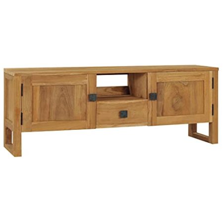 ZQQLVOO TV-Schrank,TV-Schränke, TV-Lowboard, Fernsehschrank, Fernsehtisch, Beistelltische, Sideboard, Kommoden, 120x32x45 cm Teak Massivholz