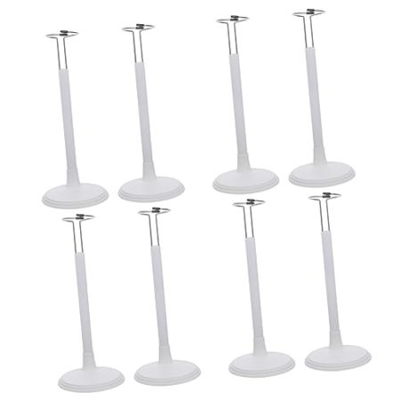 Amosfun 8 Stk Unterstützung für Kinderpuppen doll accessories ausstellungsständer Zubehör Abs Show-Rack spielzeug Stützrahmen für Puppen kleiner Puppenständer Rostfreier Stahl Weiß