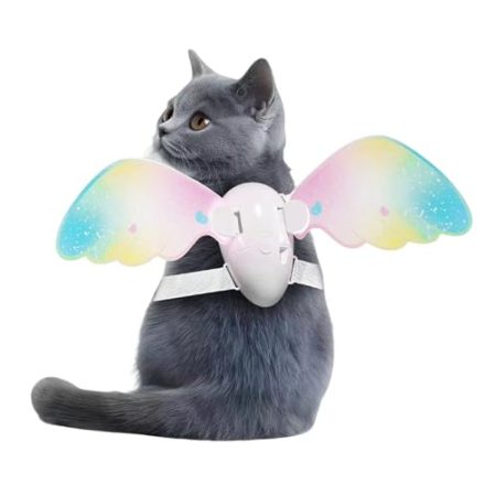 Fogukier Katzenflügel, Haustier-Cosplay-Verkleidung, verstellbar, elektrischer Schmetterlingsflügel, Katzenkostüm, Zubehör für Bühnenauftritte, Hochzeit, Foto, Halloween, Geburtstag, Cosplay, Event