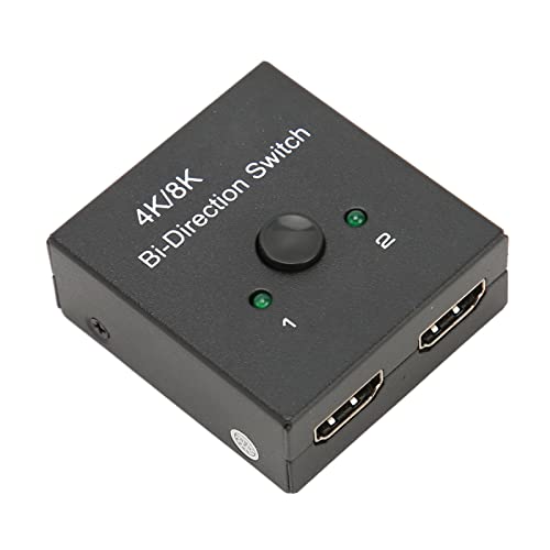 Annadue HDMI Bi-Directional Switch, 8K 60Hz 4K 120Hz 40Gbps HDMI 2.1 Bi-Directional Splitter 1 in 2 Out/2 in 1out, Metall Bi-Directional Switcher für, für PS120, für Usw