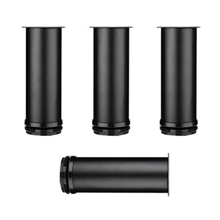 4 Stück Verstellbare Möbelfüße,Tischbeine aus Metall,Austauschbare Möbelbeine,Stützfüße,Sofa Füße,Kabinettfüße,DIY Möbel Zubehör,für Esstisch TV-Schränke Nachttisch,Mit Schrauben (6cm/2.36in,Black)