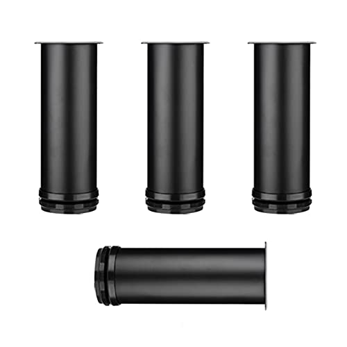 4 Stück Verstellbare Möbelfüße,Tischbeine aus Metall,Austauschbare Möbelbeine,Stützfüße,Sofa Füße,Kabinettfüße,DIY Möbel Zubehör,für Esstisch TV-Schränke Nachttisch,Mit Schrauben (6cm/2.36in,Black)