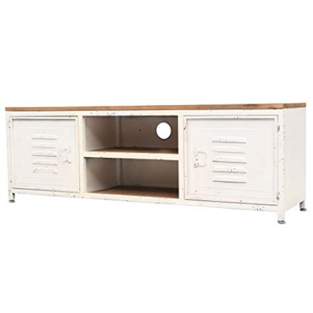 vidaXL TV Schrank mit 2 Regalen 2 Schränken Fernsehtisch Fernsehschrank Lowboard TV Möbel Tisch Board Sideboard HiFi-Schrank 120x30x40cm Weiß
