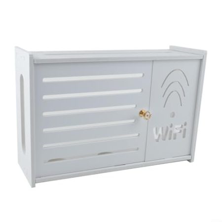 WIIYENA Kabellose Router-Aufbewahrungsbox zur Wandmontage, Kabel-Organizer, WiFi-Regal, Wohnzimmer, Wanddekoration, Wärmeableitung, TV-Zubehör (E)