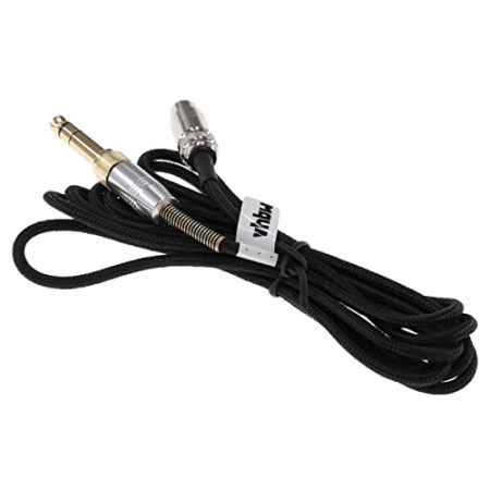 vhbw Audio AUX Kabel kompatibel mit AKG K240 Studio Kopfhörer - Audiokabel 3,5 mm Klinkenstecker auf 6,3 mm, 2 m, Schwarz