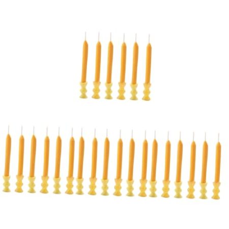 ABOOFAN Sätze Spielhausverzierungen Mini-kerzenhalter Miniaturdekoration Hauskerze Mini-altarkerzen Miniatur-kerzenlampe Leuchter Spielzeuge Kleine Kerze Zubehör Ton Essen Spielen Kind