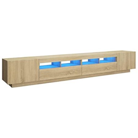Generico Kangqiling3081918 TV-Schrank mit LED-Lichtern, Sonoma-Eiche, 260 x 35 x 40 cm