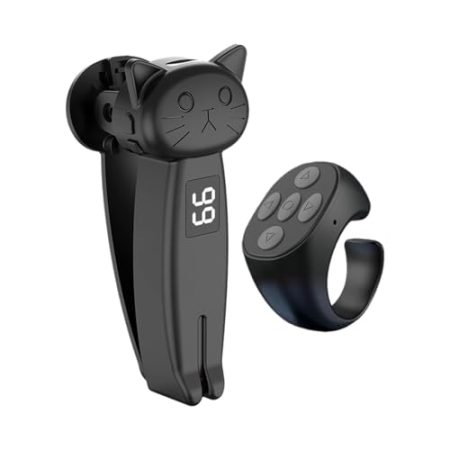 BaotyJie Seitenwender mit Fernbedienung zum Fotografieren, Mehrzweck-Zubehör, verstellbar, tragbar, zum Lesen von Romanen und Comics für Tablet, E-, Schwarz