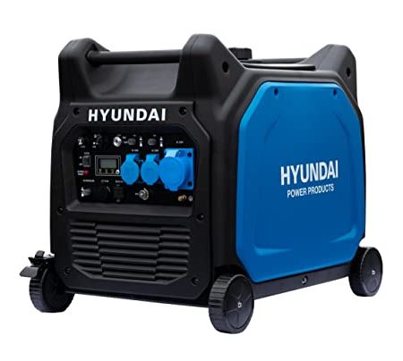 HYUNDAI Inverter Stromerzeuger HY6500SEi D, Notstromaggregat, Generator mit 6.5 kW, Stromgenerator mit E-Start, Benzin Stromaggregat