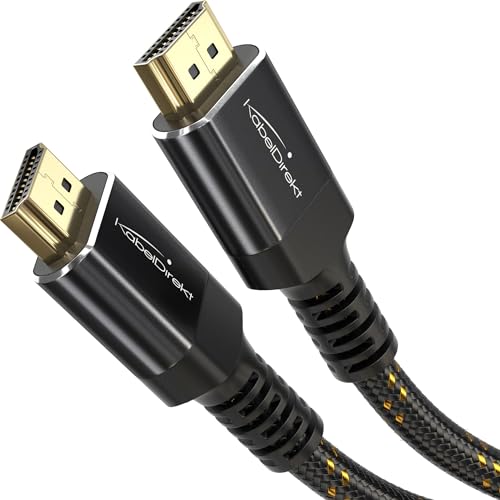 KabelDirekt – 8K/4K HDMI-2.1-Kabel – 4 m – bruchfeste Metallstecker und Braiding-Ummantelung (8K@60Hz, Ultra High Speed/48G, neuester Standard, optimal für PS5/Xbox, Monitor/TV/Beamer, schwarz)