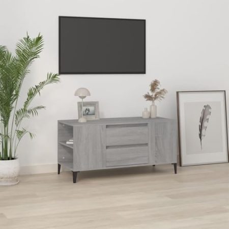 XGWKCNV Entertainment Centers & TV-Ständer, TV-Schrank, Grau, Sonoma, 102 x 44,5 x 50 cm, Holzwerkstoff