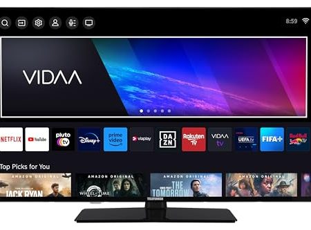Telefunken Fernseher 43 Zoll Smart TV VIDAA XU43VP750M - 4K Fernseher UHD, HDR TV mit Dolby Vision, Triple-Tuner und 6 Monate HD+ inkl., LED TV schwarz
