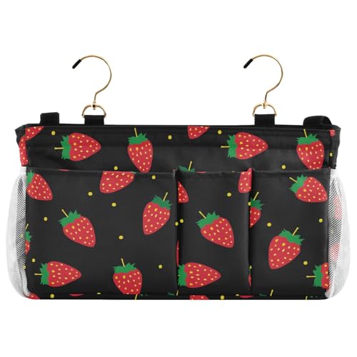 EtherSpher Strawberry Minimalistischer Nachttisch-Organizer für den Schreibtisch, zum Aufhängen, Organizer für TV-Fernbedienung, Handys, Zeitschriften, Tablets, Zubehör