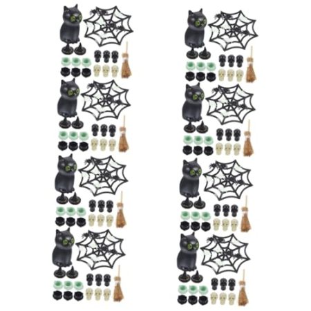 Garneck 8 Sets Halloween Halloween Kunststoff Miniaturen Miniaturen Spinnen Miniaturen Puppenhaus Miniaturen Halloween Puppenhaus Zubehör Halloween