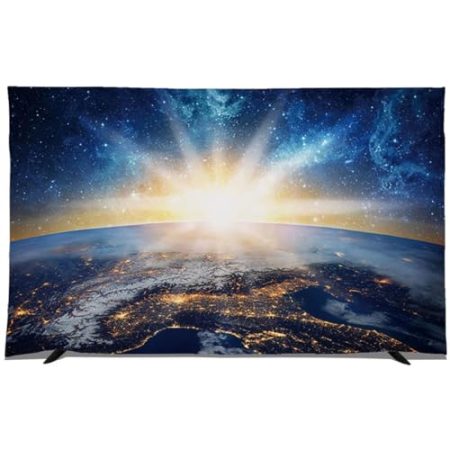 VUT Kunstmalerei Druck Staubdichte Tv-bildschirmschutzabdeckung, 22-80 Zoll Tv-Abdeckung Für LCD-led, Wandmontierte Tv-staubschutzhülle, Tv-zubehör, Schlafzimmerdekoration(Size:32IN,Color:A)