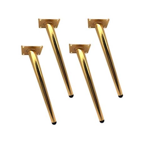 4 Stück Möbelfüße,Schräg Konisch Möbelbeine Metal,für Couchtisch, Esstisch, Schreibtisch, Nachttisch Hardware-Zubehör,gold(15cm)